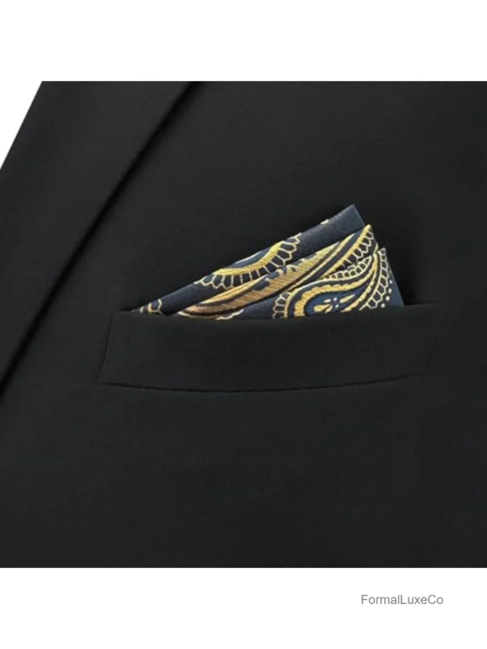 Paisley Silk Blend Pocket Square for Men - Jacquard Woven, Wrinkle Resistant